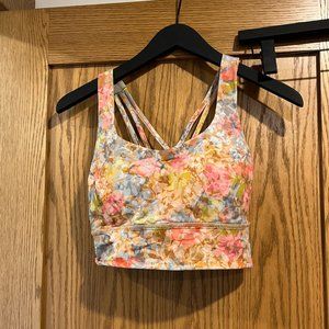 lululemon Free To Be Serene bra in Inflorescent Multi (matching shorts listed)